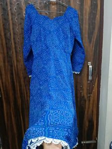 Blue Printed Ethnic Dress