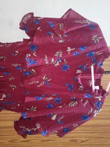 Floral Maroon Mini Dress