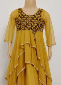 Elegant Girls' Mustard Dress