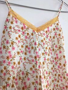 Cotton Net Floral Nighty