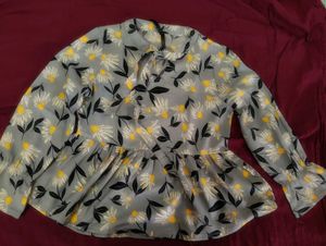 Floral Tie-Neck Blouse