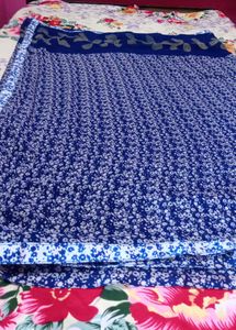 Blue Floral Saree