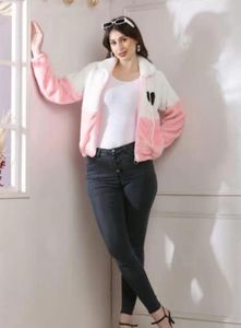 Pink & White Fuzzy Jacket