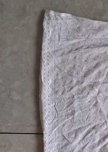 White Embroidered Top With Dupatta
