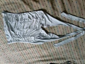 Silver Color Halter Neck Blink Style Sexy Top Small Size