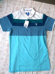 Men Cotton Collar T Shirt (Blue)👕