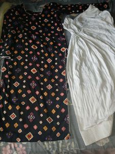 Full Suit Kurti  White  Salwar +duppta