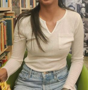 White Ribbed Top