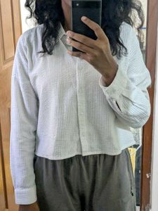 White Crop Shirt