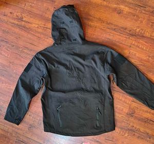 Black Hooded Tactical Jacket
