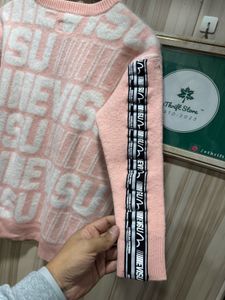 Evisu Womens Pink Rabbit Wool Sweater