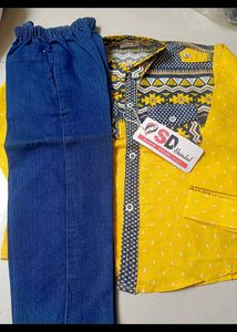 Boys Yellow Shirt &amp; Jeans Set