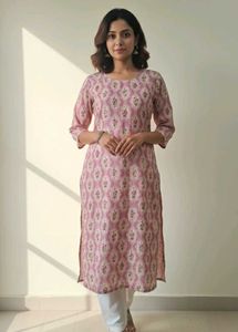 Elegant Pink Printed Kurta