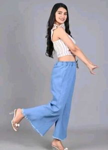 Wide Leg Denim Pants