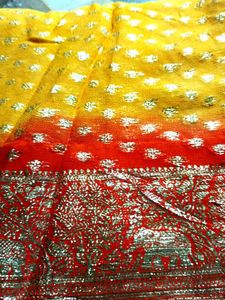 Red Yellow Saree blouse size 44