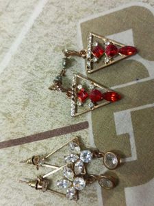 Triangle Flower Earrings