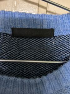 Cute Bear Print Blue Sweater