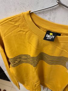 Oversized muster yellow croped sweatshirt