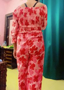 Floral Print red Co-ord Set