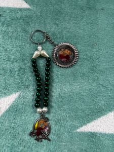 Elegant Beaded Peacock Keychain only 2 pics