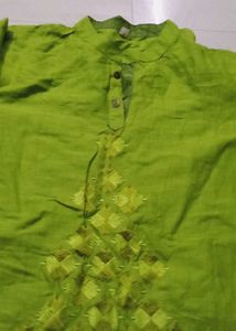 Green Embroidered Kurta