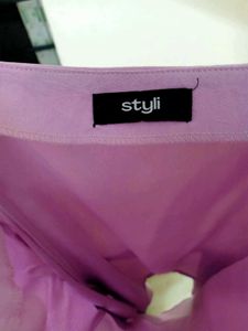 STYLI Solid Square Neck Belted Top