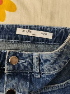 Blue Denim Mini Skirt