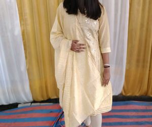 Elegant Cream Embroidered Kurti Set