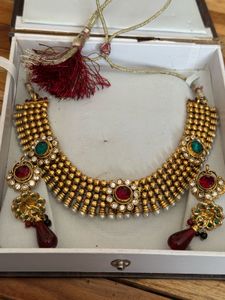 Indian Necklace Set With Stones