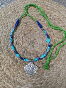 Turquoise And Lapis Lazuli Chitai Necklace