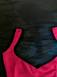 Deep Neck Non Padded Silk Blouse