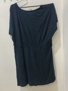 Black Casual Dress with Crochet Detail