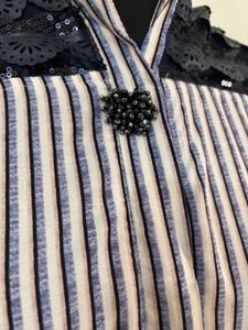 new Striped Shirt kurti  with Lace Detail