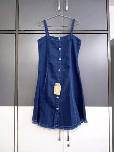 Denim middi/ one piece/ Button-Down Sundress