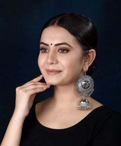 Silver Plated Dome Jhumkas