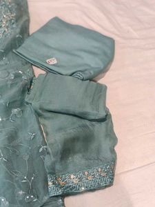 Teal Embroidered Salwar Kameez