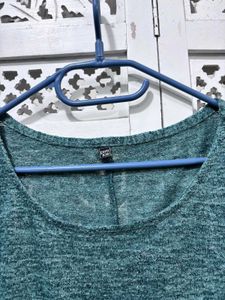 🎀Green Knit Three Quarter Sleeve Top C