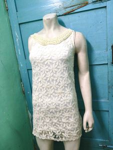 Beded Collar And Embroidery Dress