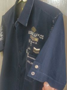 Stylish Blue Graphic Shirt