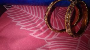 Vintage Gold &amp; Ruby Bangles