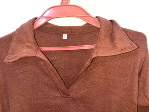 Brown Long Sleeve Top