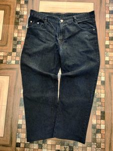 baggy dark blue jeans