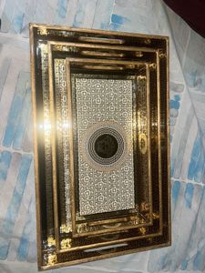 Wooden Tray Set In Versace Print