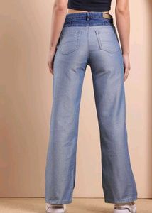 Two-Tone Wide Leg Jeans