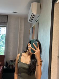 OLIVE GREEN RIBBED TANK TOP
