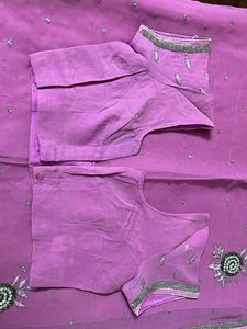 Pink Embroidered zari work heavy saree