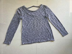 Gray Long Sleeve Top