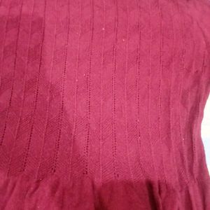 Burgundy Long Sleeve Dress