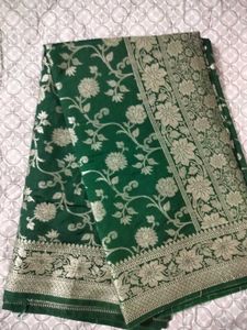 Emerald Green Banarasi Silk Saree