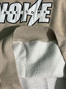 Beige Graphic Hoodie